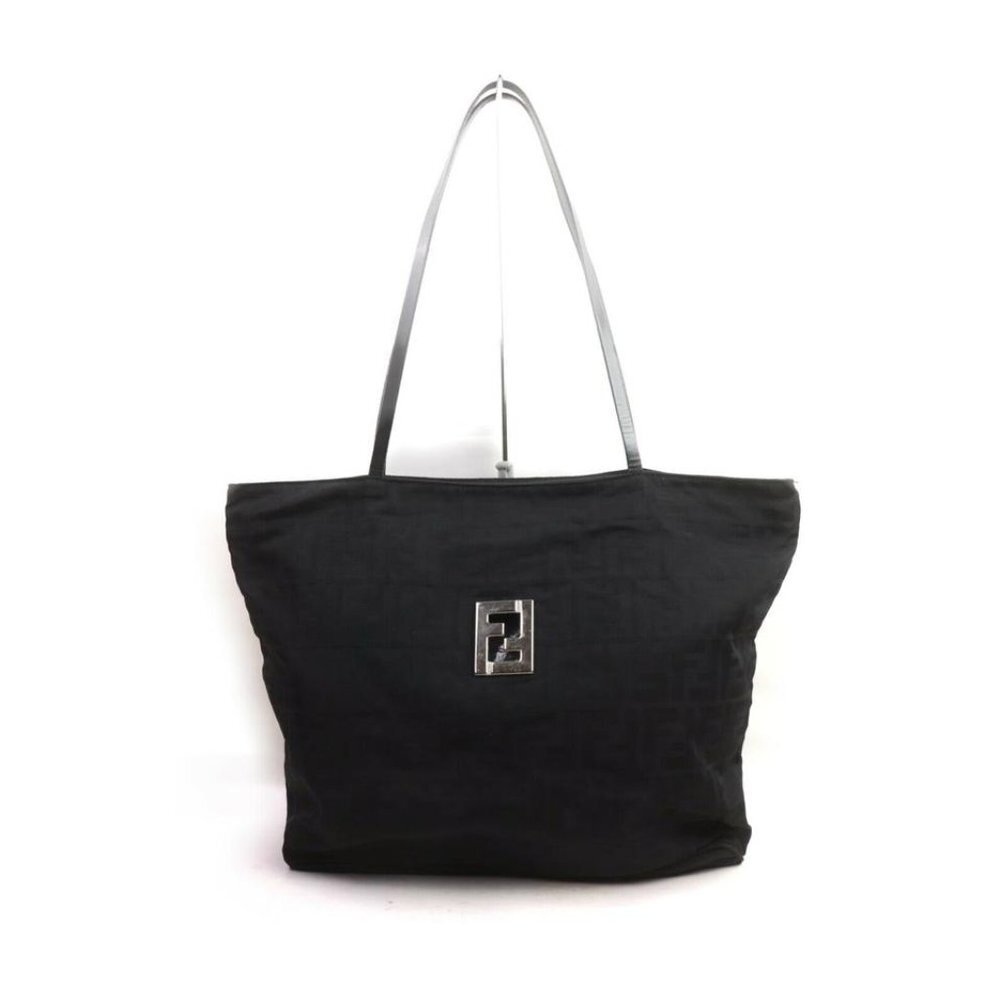 Fendi Black Monogram FF Zucca Shopper Tote Bag